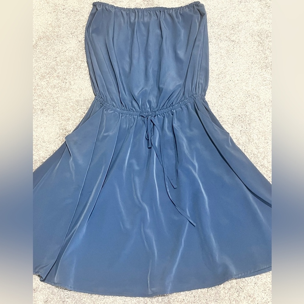 ZOA Blue Strapless 100% Polyester Dress Size: Medium - Picture 3 of 15